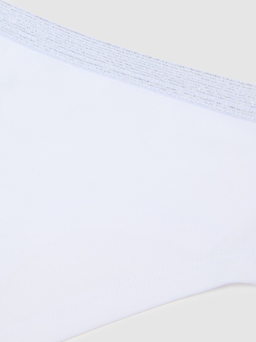 White stretch cotton panties for girls_3