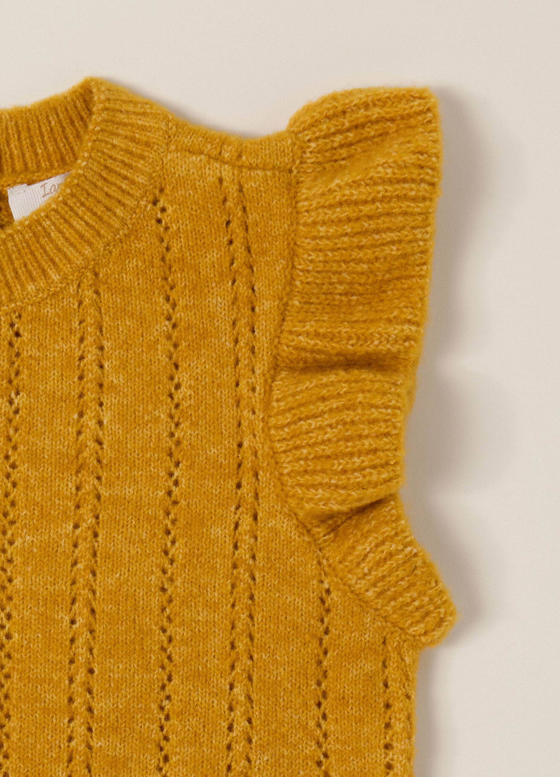 Yellow top for girls in stretch fabric