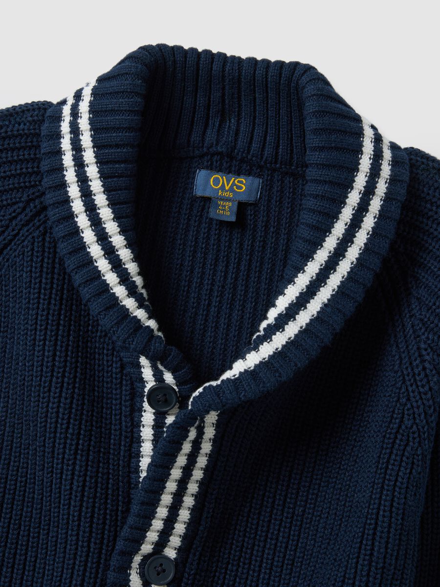 Blue pure cotton regular fit cardigan for boys_2