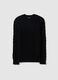 Blue pure cotton sweater with regular fit and woven design_4