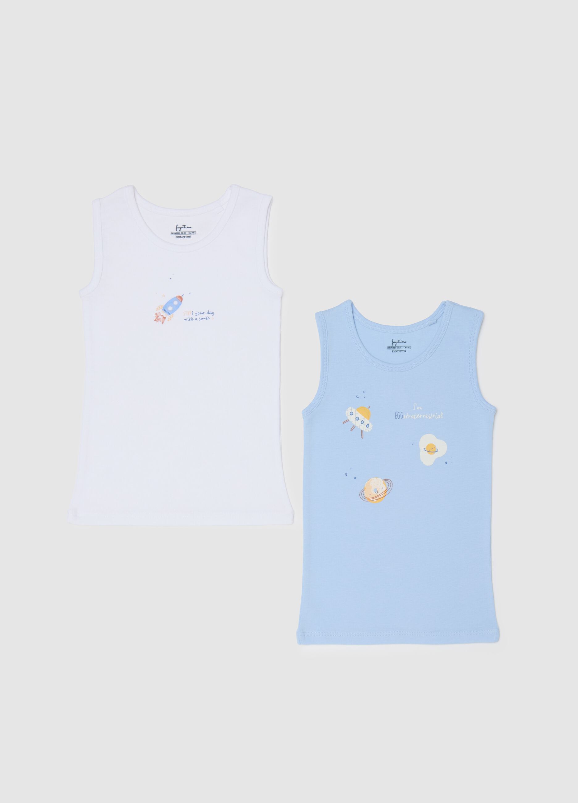 Kids' Multicoloured Pure Cotton Tank Top Pack
