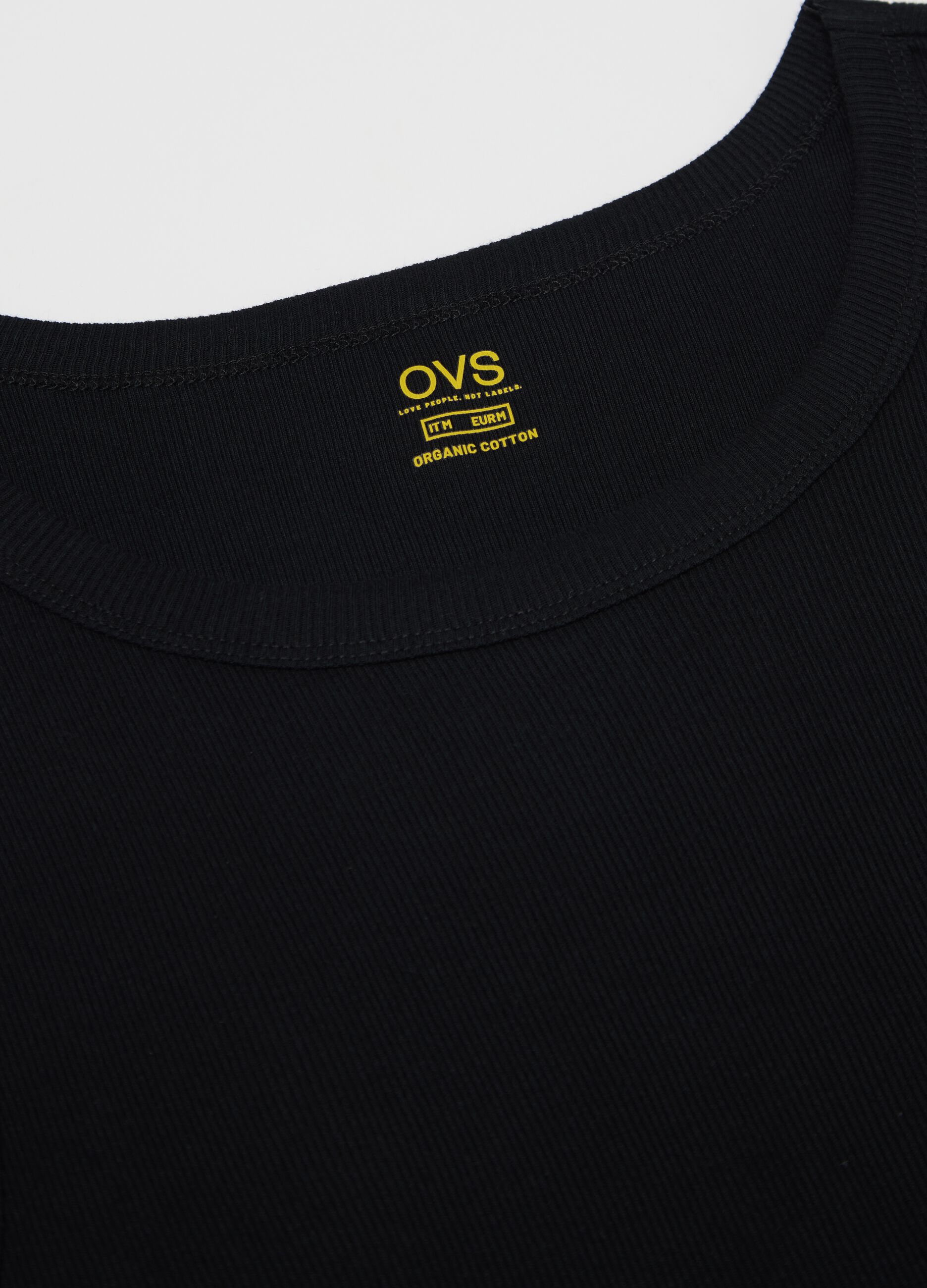 Black vest with round ribbed neck