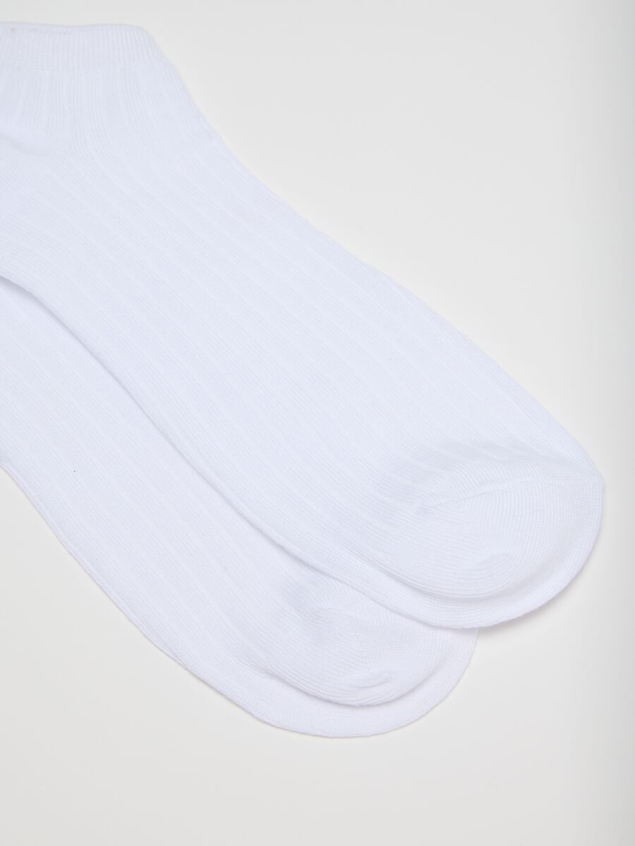 Men's White Cotton Blend Short Socks Tripack_2