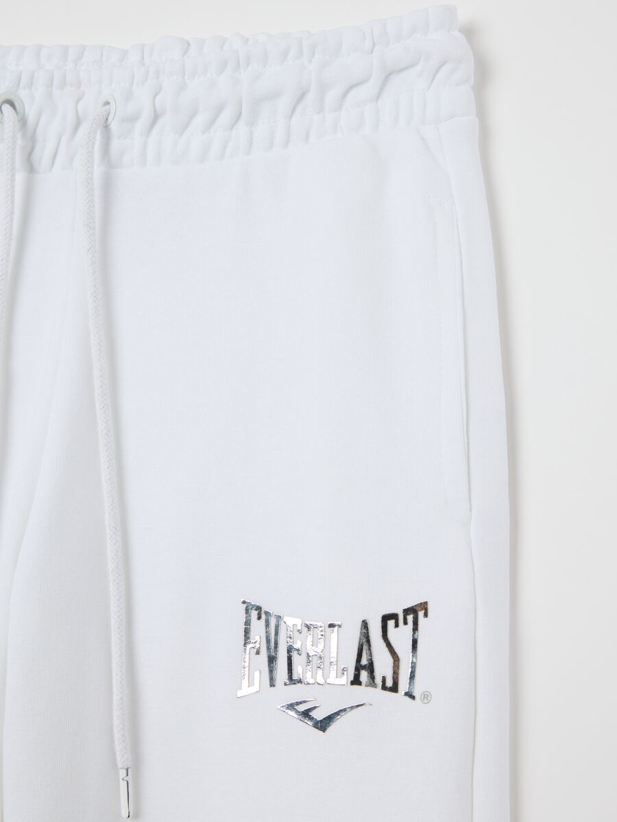 White flare joggers with drawstring and logo print_5