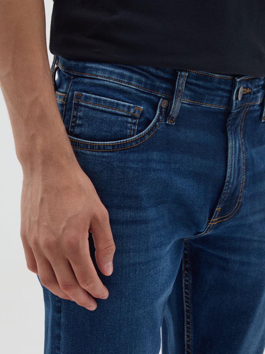 Blue skinny stretch cotton jeans_3