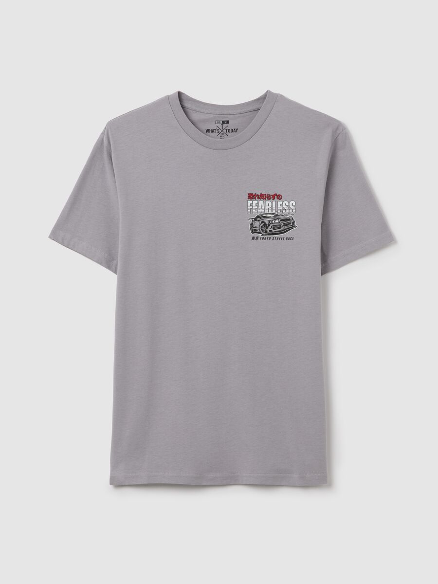 Cotton T-shirt with "Fearless" racing car print_4