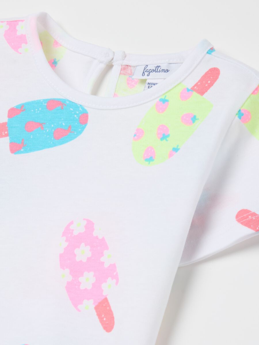 Cotton T-shirt with ice creams print_2