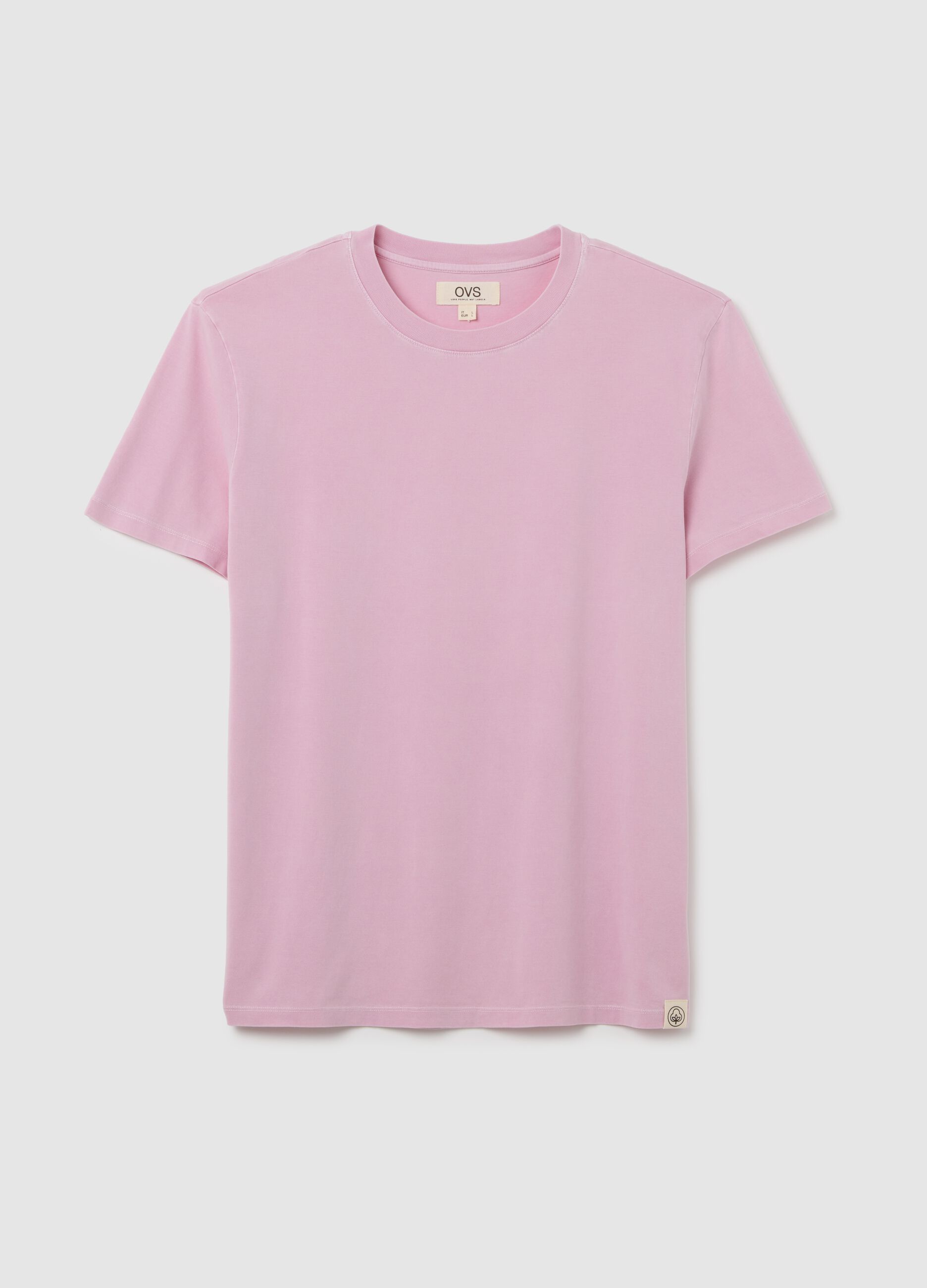 T-shirt rosa da uomo in puro cotone italiano regular fit