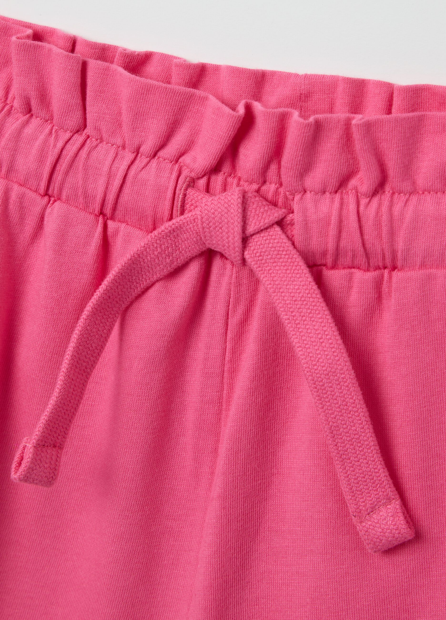 Girls’ pink shorts in 100% cotton with regular fit