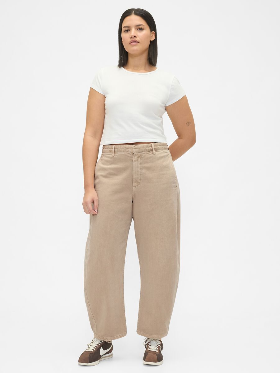 Pantaloni beige in cotone_5