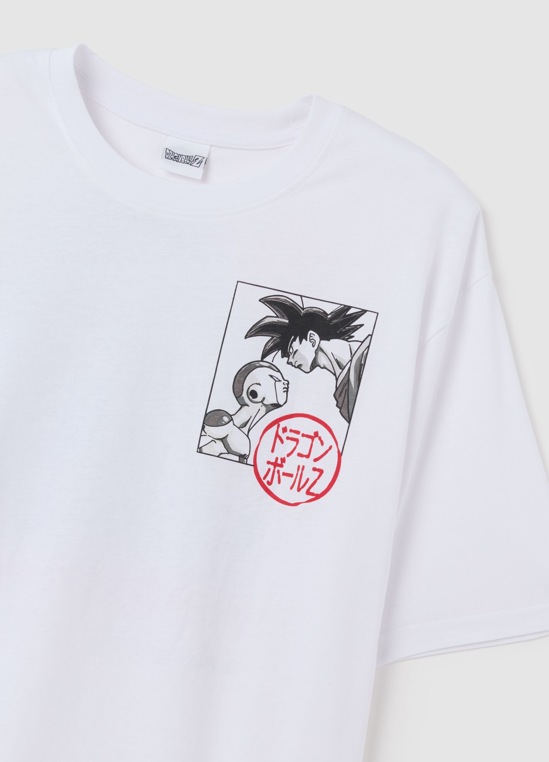 White pure cotton T-shirt relaxed fit with print