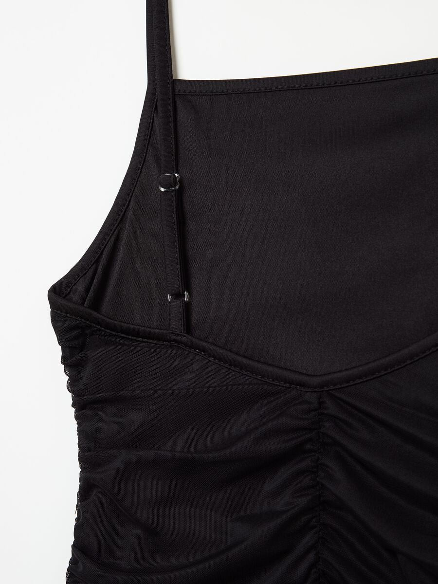 Short mesh dress with gathering_5