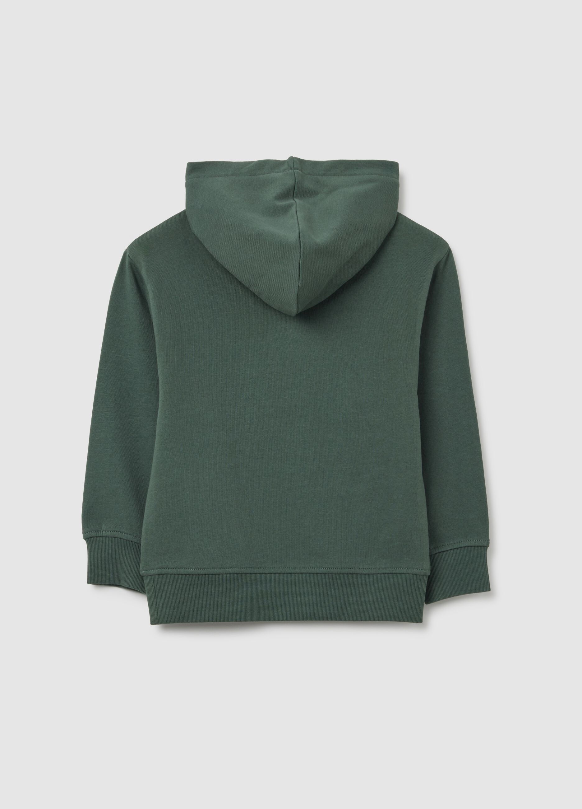 Felpa da bambino in puro cotone verde oversize