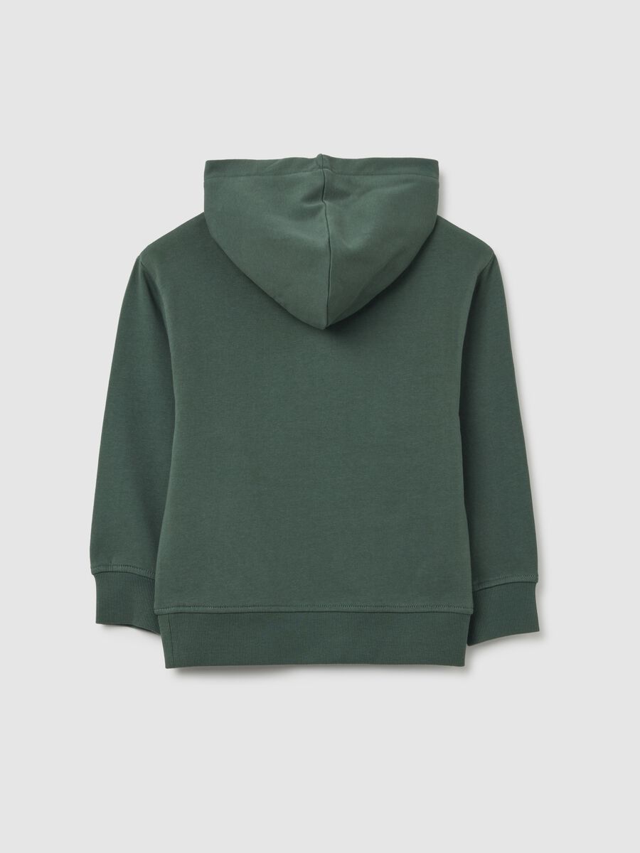 Felpa da bambino in puro cotone verde oversize_1