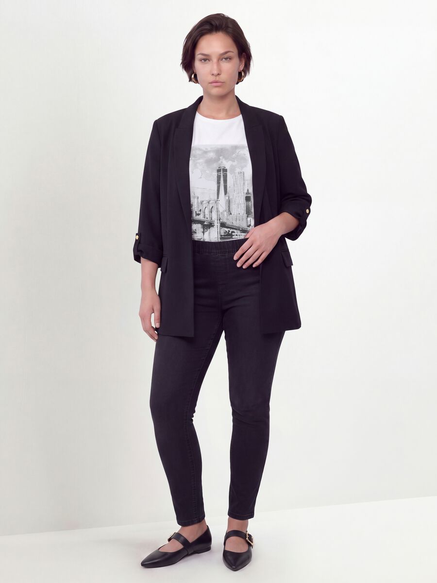 Blazer nero regular fit foderato con rever classico_2