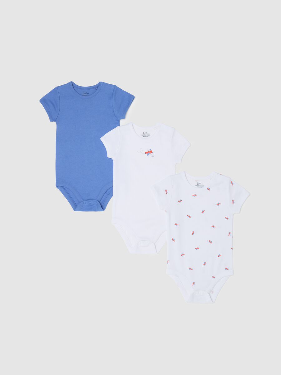Tripack body maniche corte in cotone bio con stampa_0