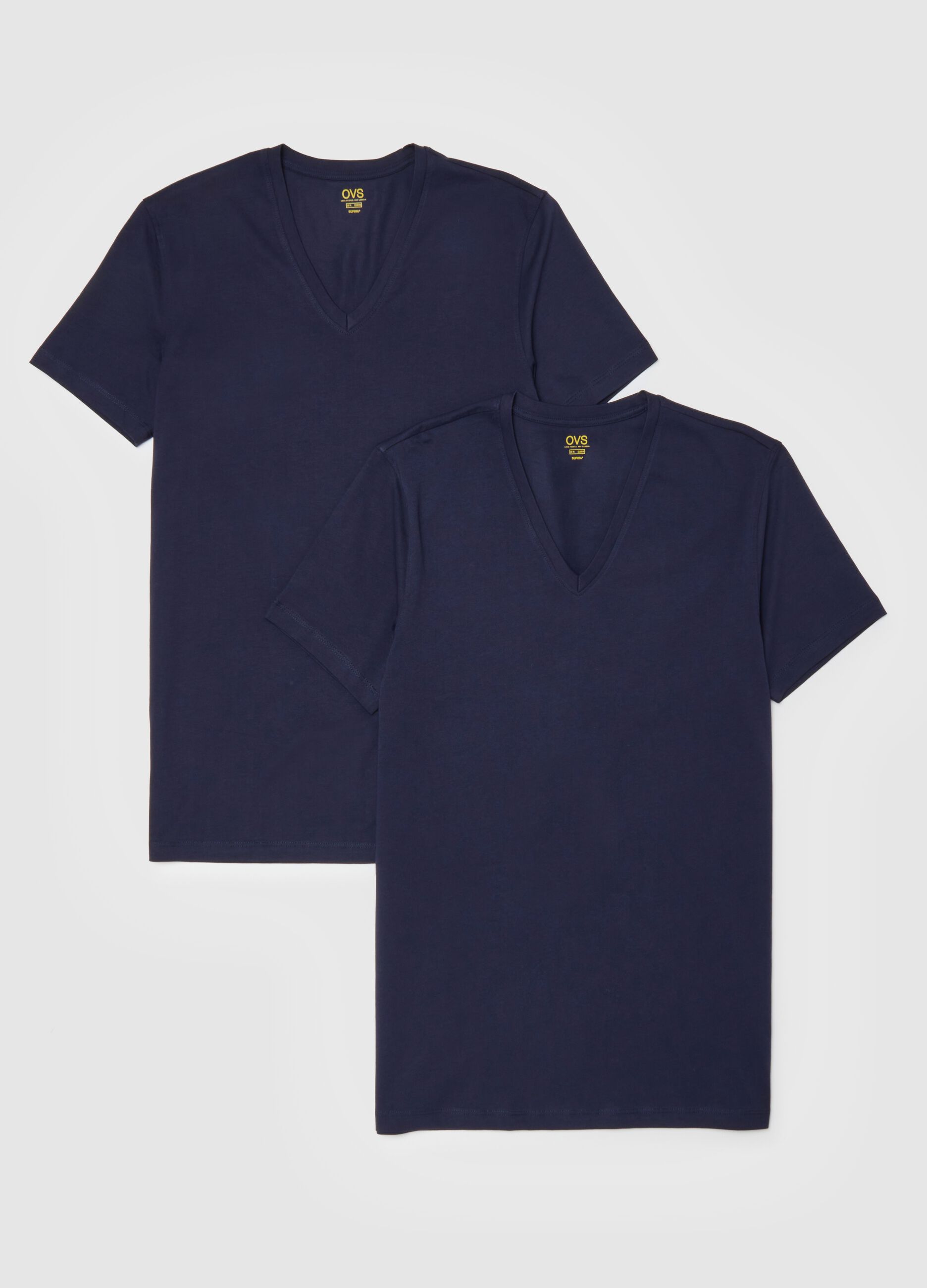 Bipack di t-shirt in puro cotone blu regular fit