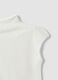 White fitted modal and stretch cotton T-shirt with high neck_5