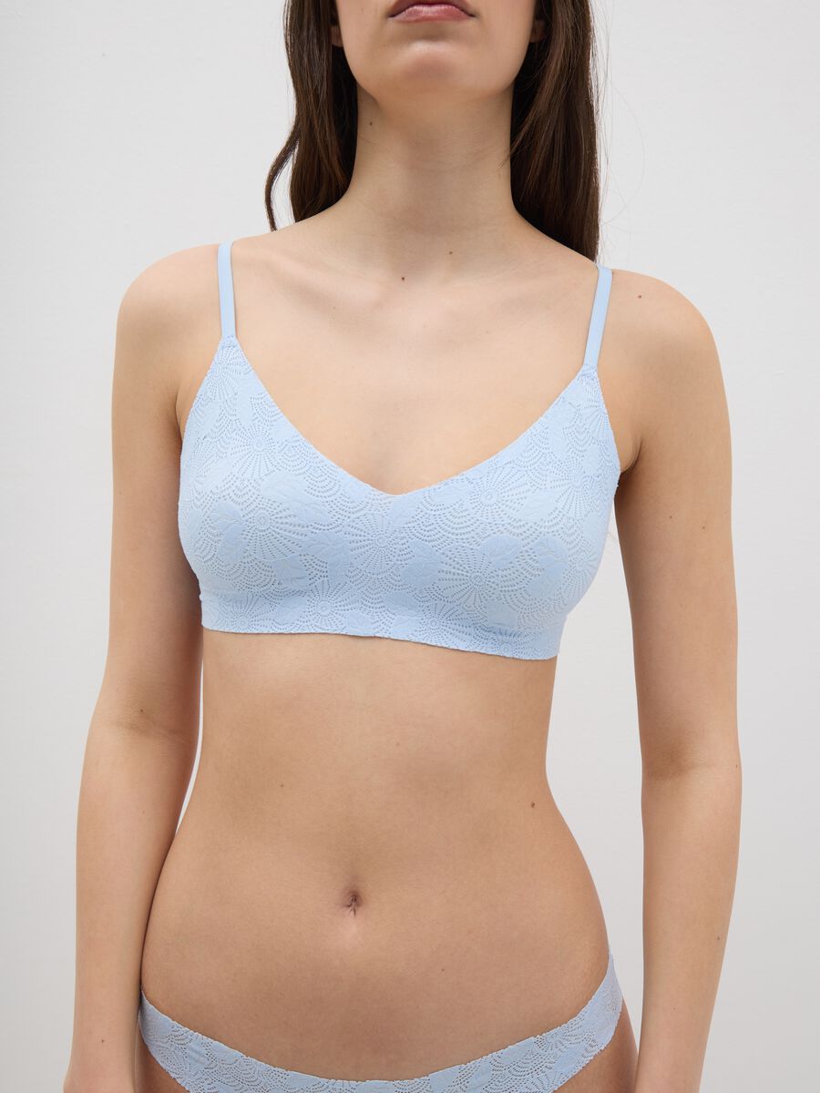 Reggiseno da donna in tessuto elasticizzato azzurro_1