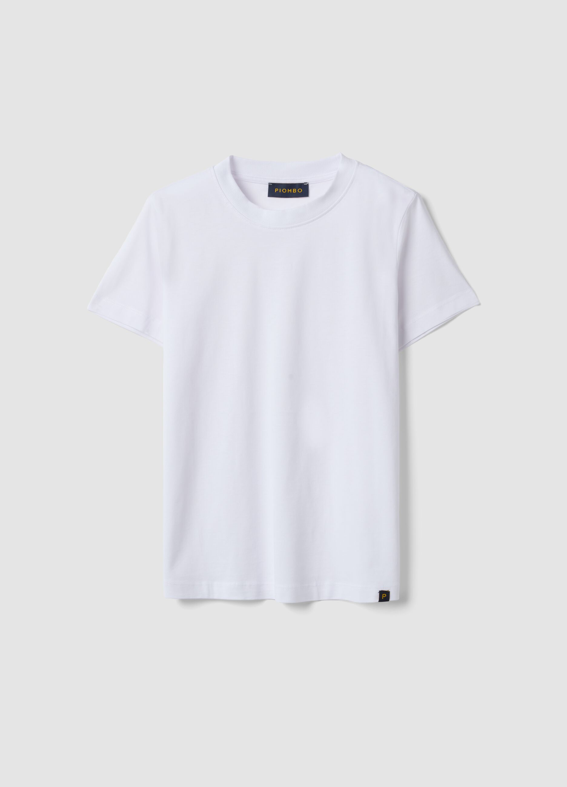 T-shirt bianca in puro cotone supima a maniche corte regular fit