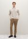 Beige Stretch Cotton Regular Fit Trousers_0