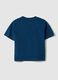 Oversized fit children's blue pure cotton crew neck t-shirt_1
