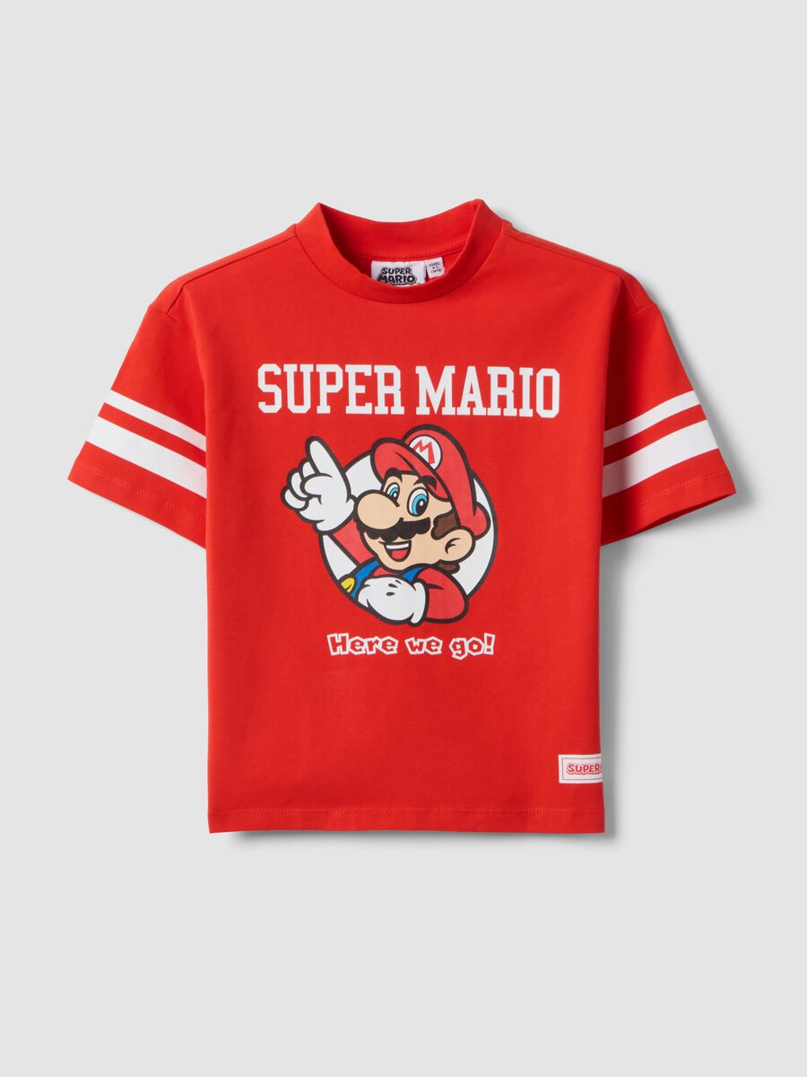 Red stretch cotton kids&rsquo; Super Mario T-shirt_0