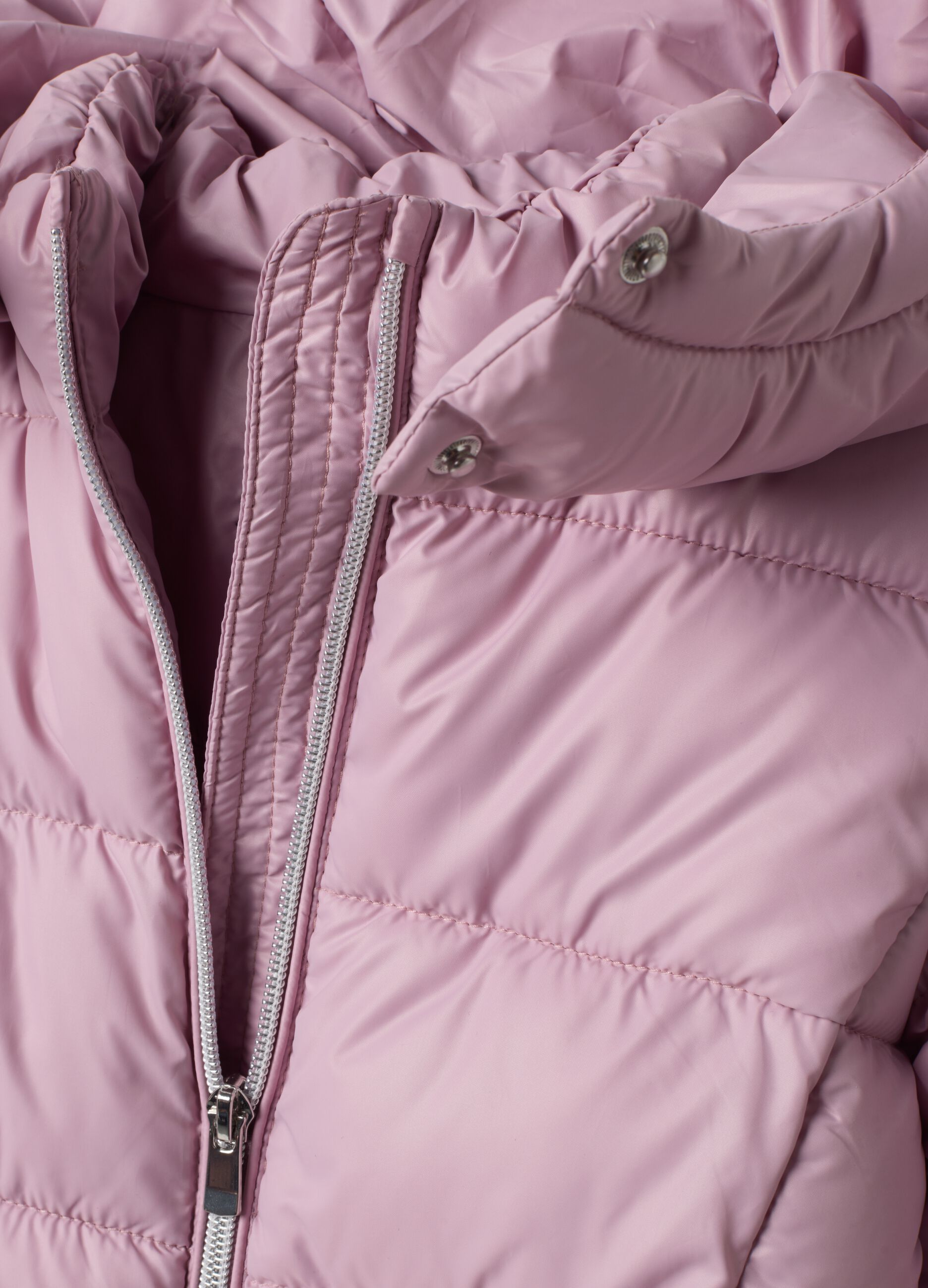 Mauve-purple padded hooded jacket