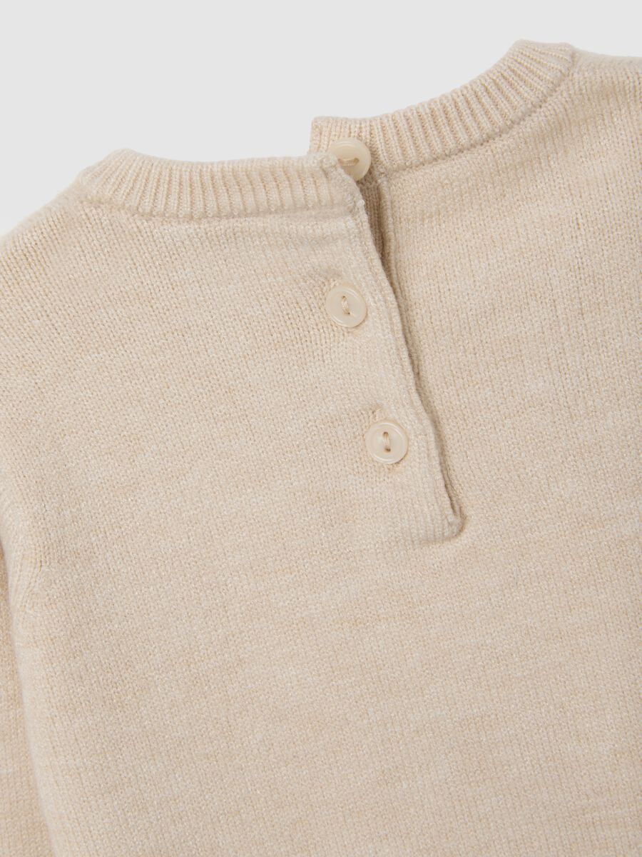 Beige jumper with jacquard knit heart_3