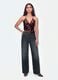 Brown sequin stretch-fabric top_3
