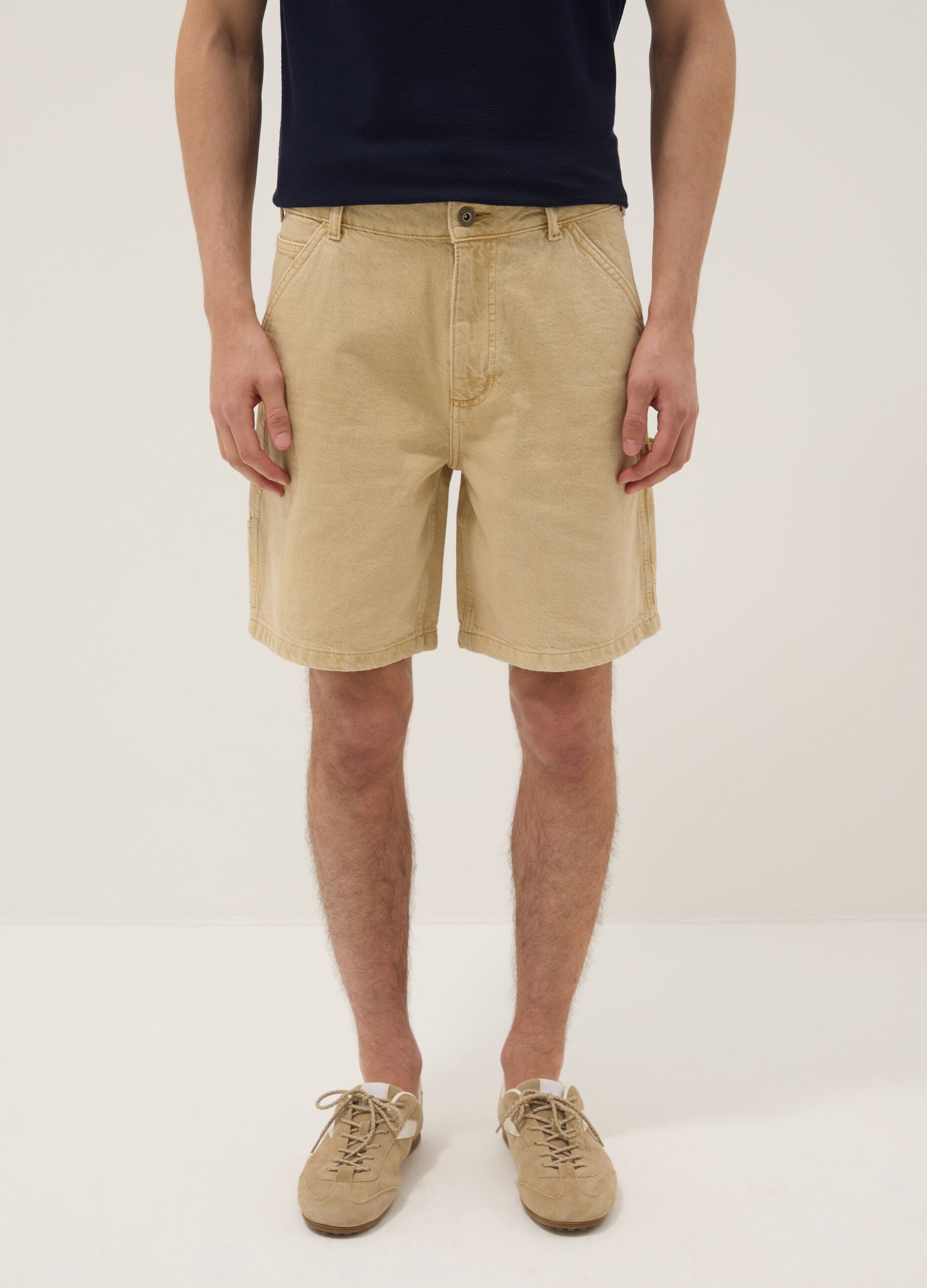 Bermuda beige in puro cotone