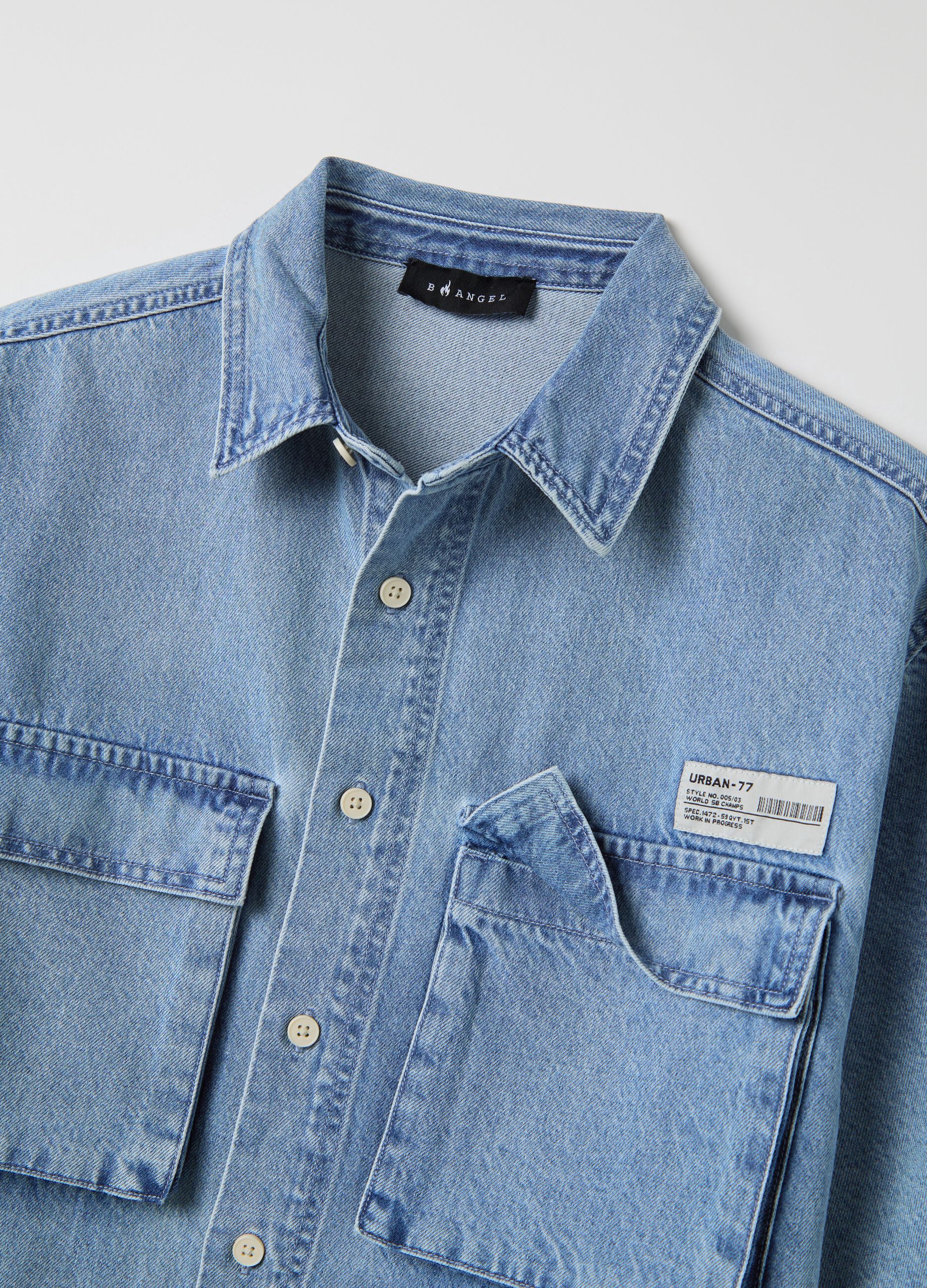 Camicia a maniche corte in denim