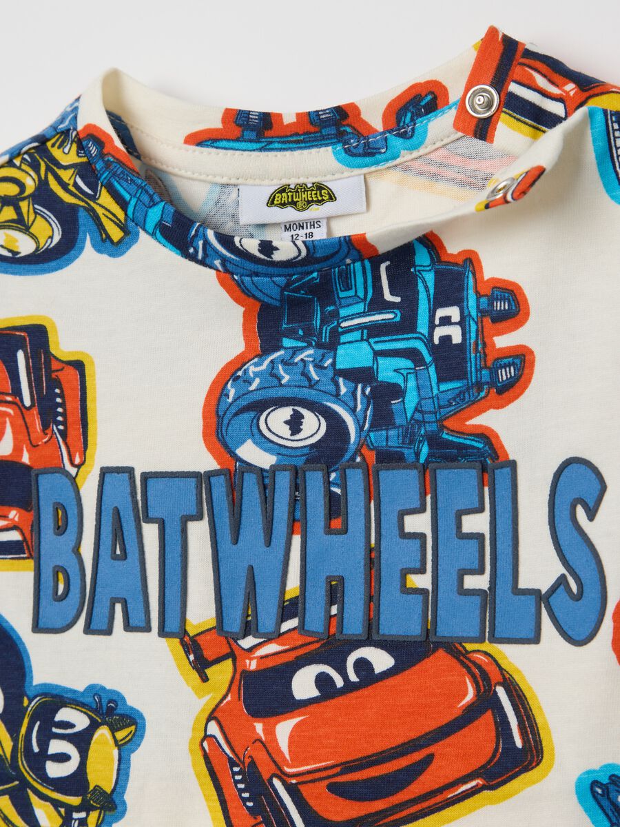 White and blue jogging set in cotton with Batwheels print_2