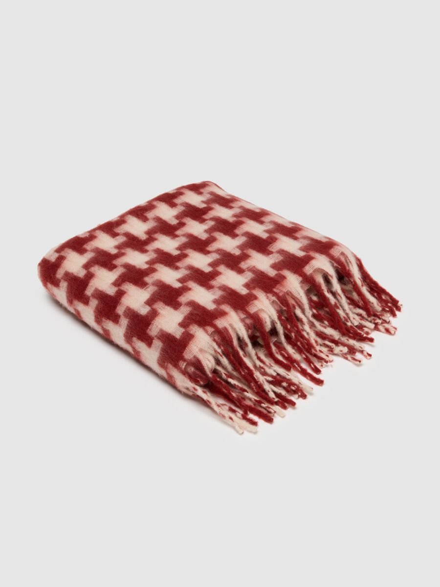 Heavy Multicolour Check Blanket with Fringes_0