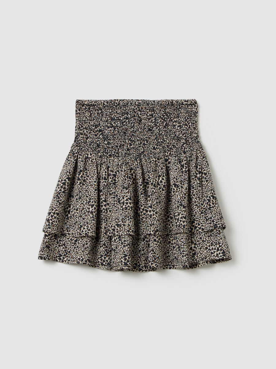 Multicolor regular fit mini skirt for girls in viscose_0