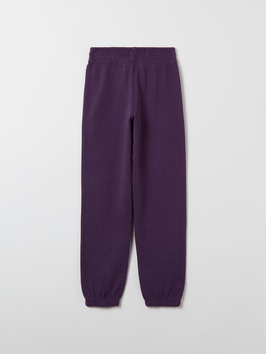 Joggers in cotone con coulisse e stampa_4