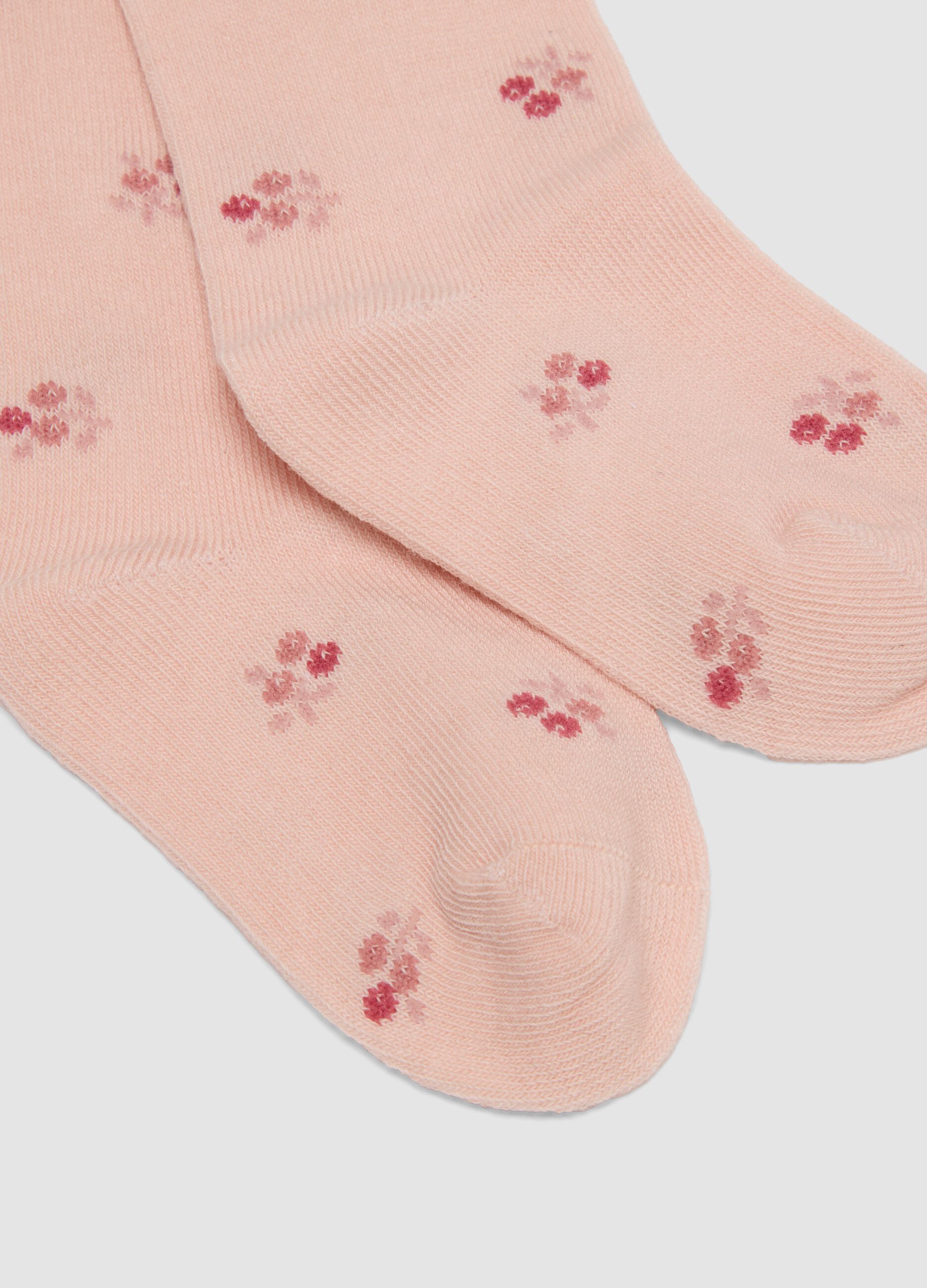Tripack di calze lunghe rosa in cotone organico elasticizzato