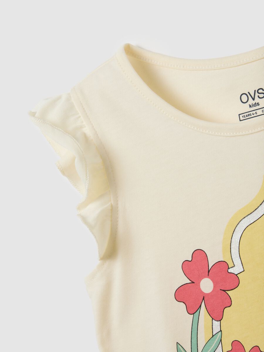 Girls' multicolour pure cotton regular fit T-shirt with prints_2