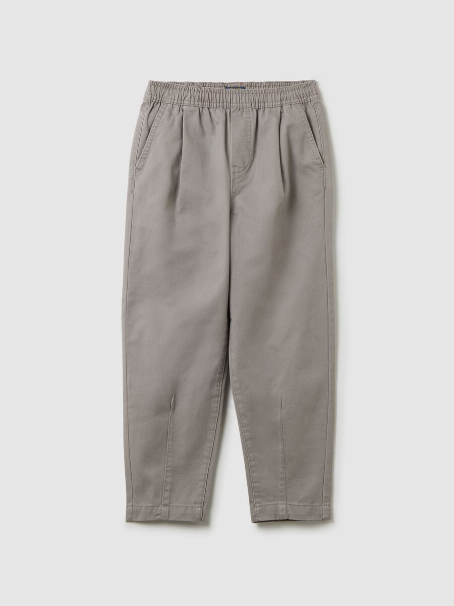 Boys' grey pure cotton trousers regular fit_0