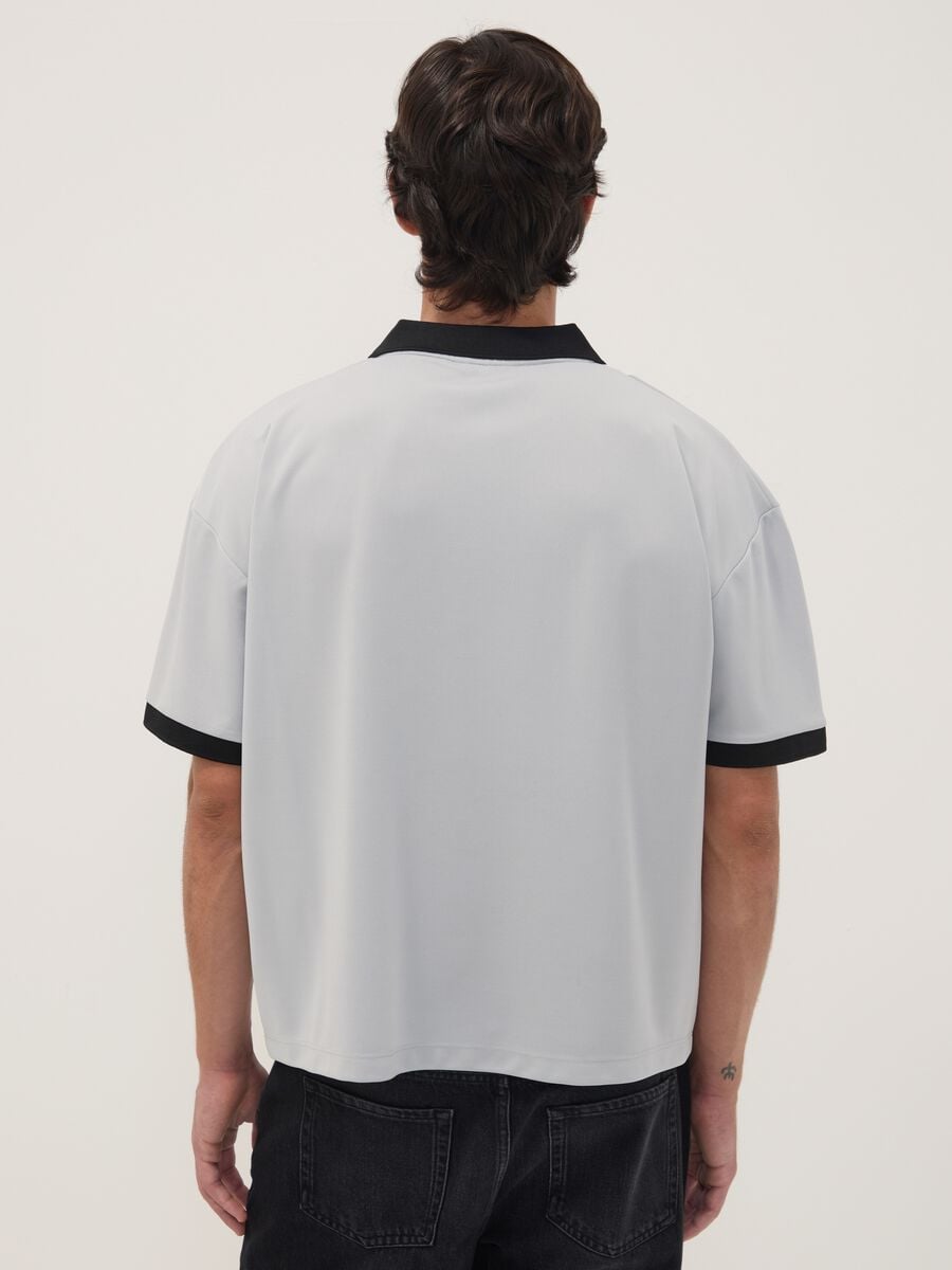 Grey PlayStation V-neck short-sleeve T-shirt_3