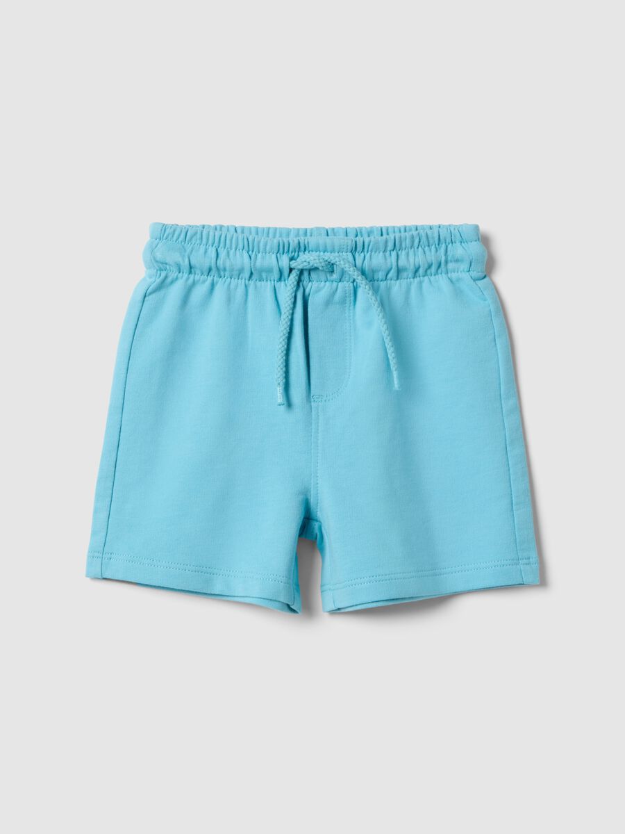 Blue pure cotton regular fit shorts for boy_0