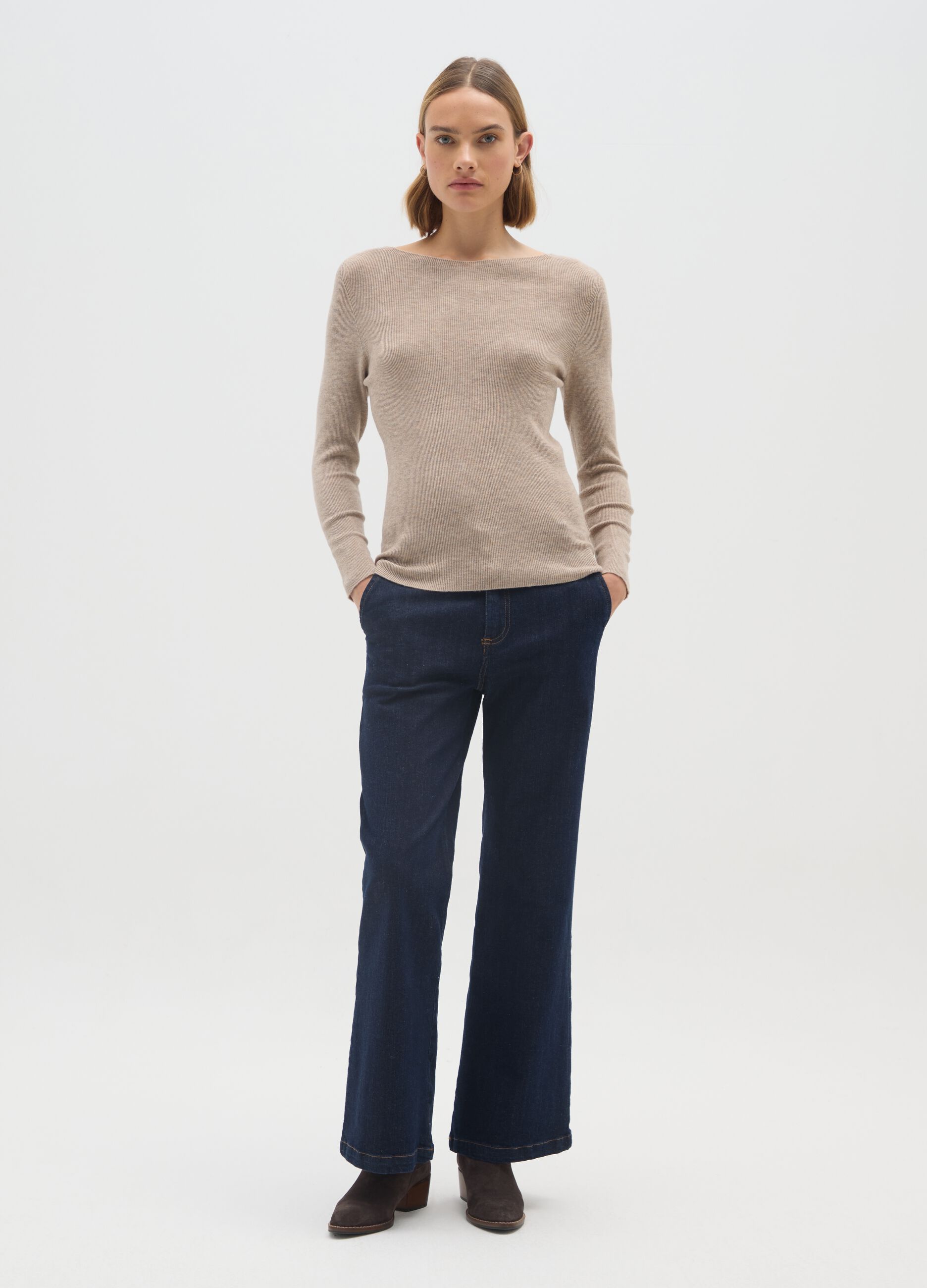 Beige Regular Fit Jumper