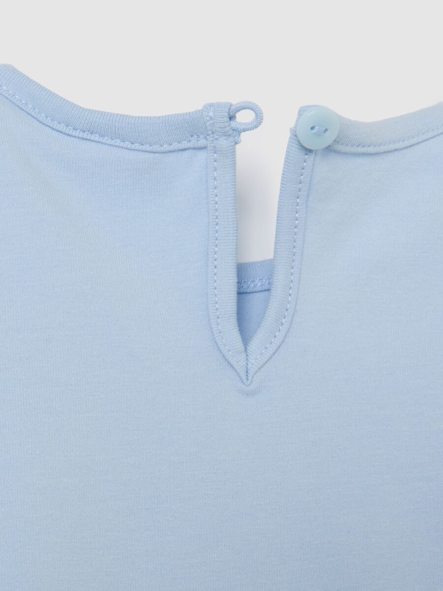 Maglietta da bimba in cotone elasticizzato azzurra_3