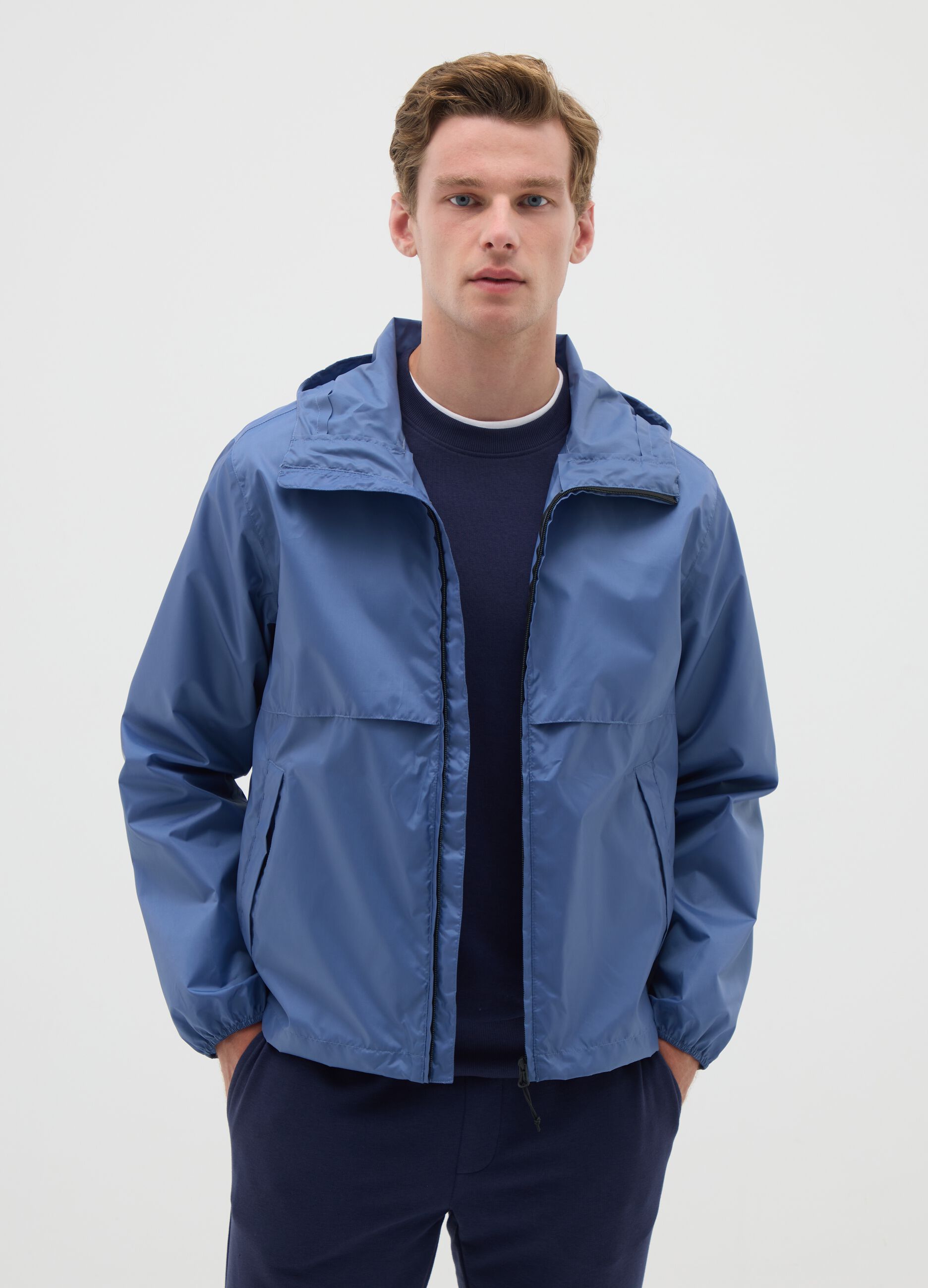 Men's Blue Windbreaker Jacket