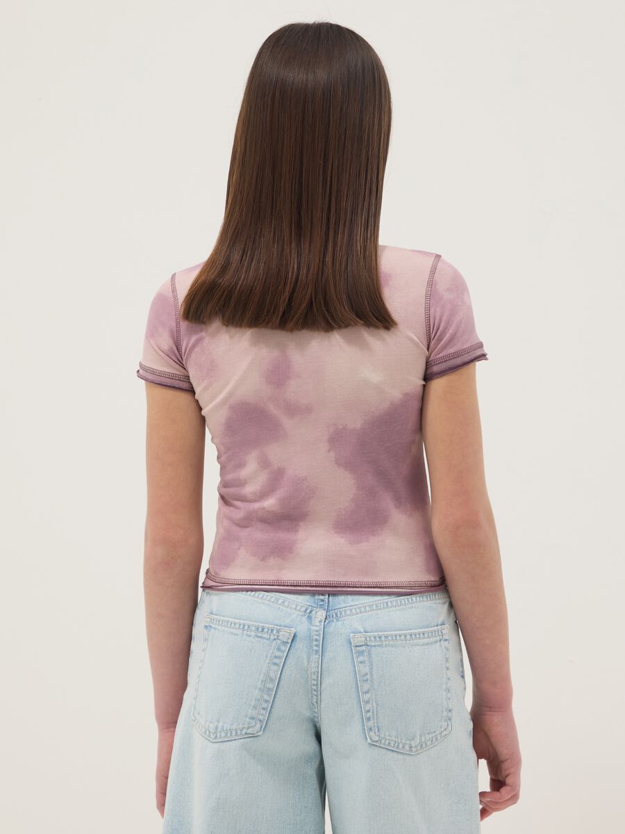 Girls' Pink Stretch Cotton Slim-Fit T-shirt_1