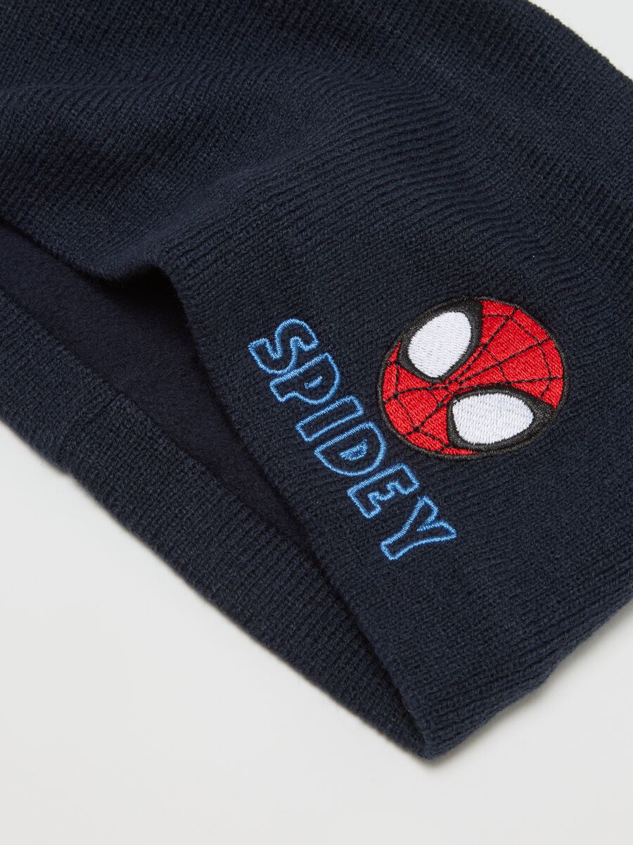 Children's Blue Scarf with Spidey Print_1