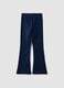Girls&rsquo; blue flared trousers in stretch organic cotton_1