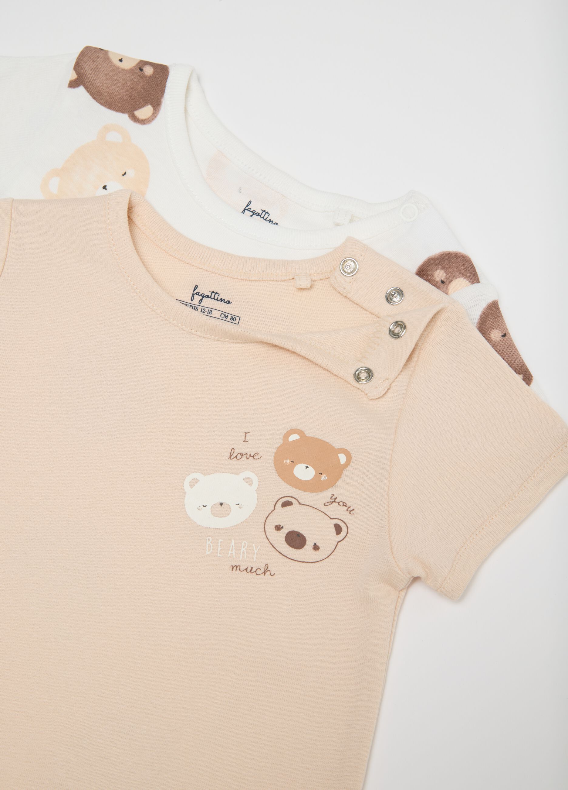 Baby girl's beige pure cotton bodysuit tripack