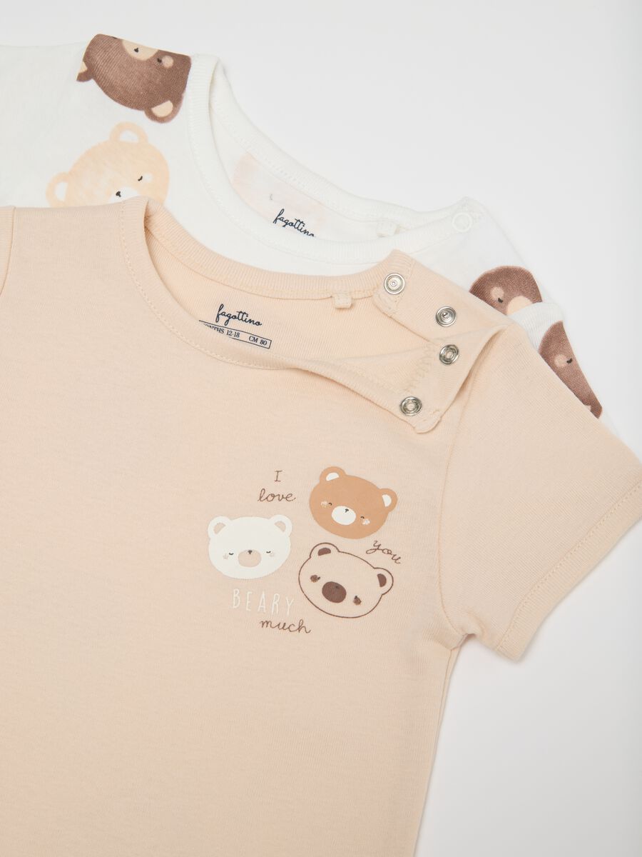 Baby girl's beige pure cotton bodysuit tripack_2