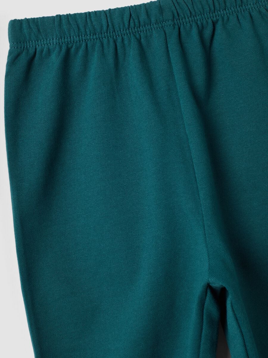 Pigiama verde in puro cotone organico con girocollo_3